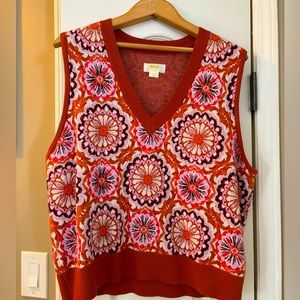 Maeve Vera Jacquard Sweater Vest XL NWOT